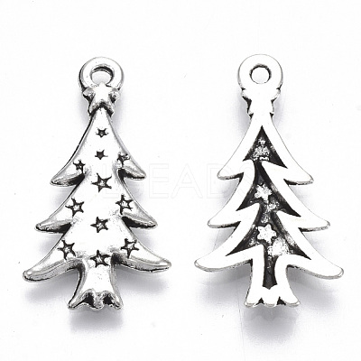 Tibetan Style Alloy Pendants TIBE-N010-30AS-RS-1