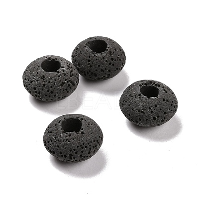 Natural Lava Rock European Beads GGDA007-4A-1