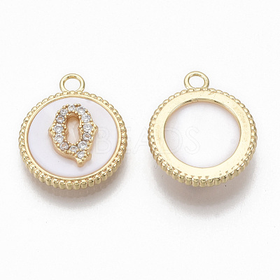 Brass Micro Pave Cubic Zirconia Pendants KK-T062-04Q-NF-1