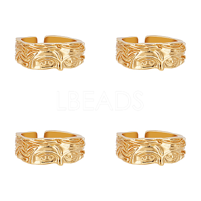 4Pcs Brass Cuff Open Rings for Men RJEW-UN0003-11G-1