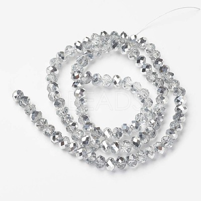 Electroplate Transparent Glass Beads Strands EGLA-A034-T8mm-M16-1