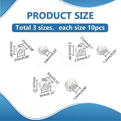 30Pcs 3 Styles 925 Sterling Silver Spacer Beads STER-PH0002-51-1