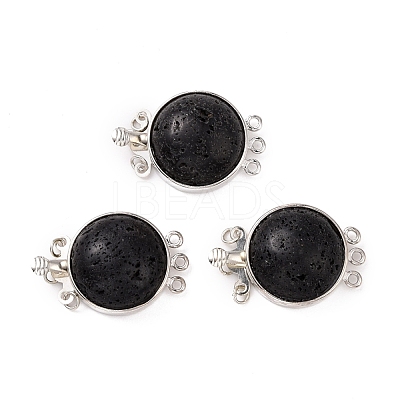 Natural Lava Rock Box Clasps G-E427-16P-1