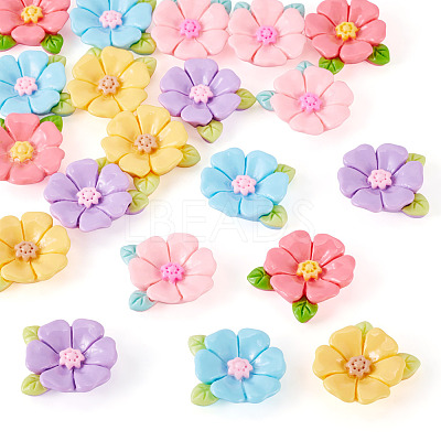20pcs Opaque Resin Cabochons RESI-TADJ0001-08D-1