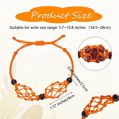 Adjustable Braided Nylon Cord Macrame Pouch Bracelet Making AJEW-SW00013-14-1