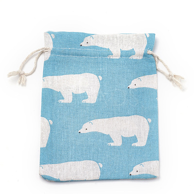 Polycotton(Polyester Cotton) Packing Pouches Drawstring Bags ABAG-S003-01A-1
