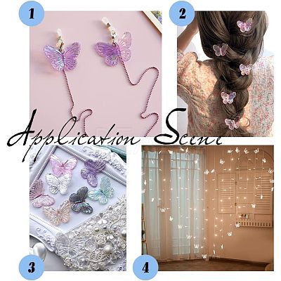 60Pcs 6 Colors Electroplate Acrylic Pendants PACR-NB0001-06-1