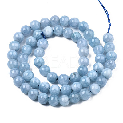 Dyed Natural Quartz Round Bead Strands G-R173-6mm-03-1