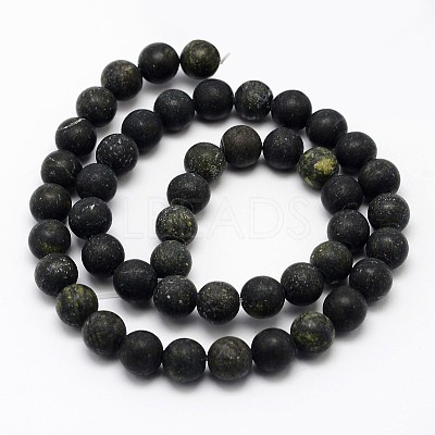 Natural Serpentine/Green Lace Stone Beads Strands G-D676-8mm-1