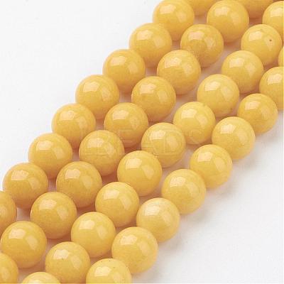 Natural Mashan Jade Round Beads Strands G-D263-8mm-XS07-1