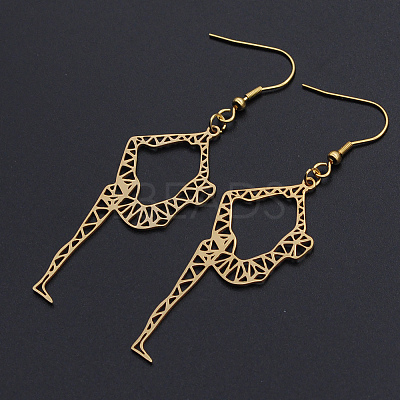 201 Stainless Steel Dangle Earrings STAS-S105-JN618-2-1