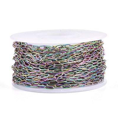 Ion Plating(IP) 304 Stainless Steel Paperclip Chains CHS-F010-01B-MC-01-1