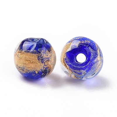 Handmade Gold Foil Glass Beads LAMP-C004-03A-1