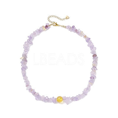 Natural Ametrine Chip Beaded Necklaces NJEW-JN05509-1