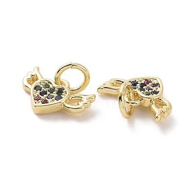 Brass Micro Pave Cubic Zirconia Pendants KK-E068-VF137-1