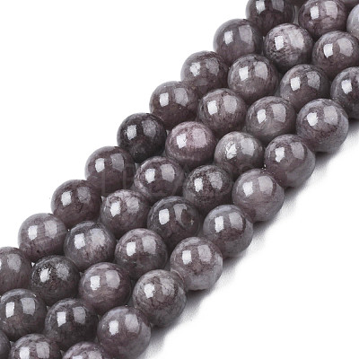Natural Dyed Yellow Jade Gemstone Bead Strands G-R271-6mm-Y23-1