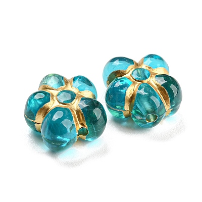 Plating Transparent Acrylic Beads OACR-A024-04B-1