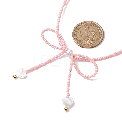 Glass Seed Pendant Necklaces for Women NJEW-MZ00031-05-1