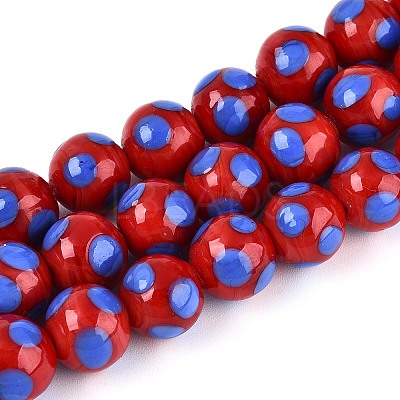 Handmade Lampwork Beads Strands LAMP-N037-02D-1