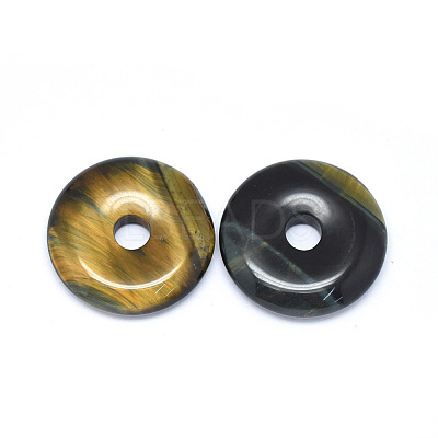 Natural Yellow Blue Tiger Eye(Dyed & Heated) Pendants G-P415-22E-1