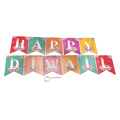 Diwali Theme Paper Flag Banners LS-DIY-NH0011-01A-1