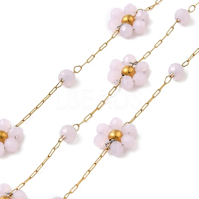 Handmade 304 Stainless Steel Beaded Chains CHS-L031-08G-04-1
