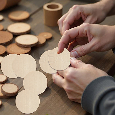 Unfinished Wooden Flat Round Cutouts WOOD-WH0050-042C-1