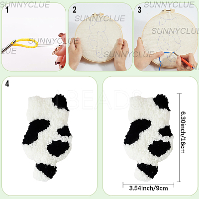 DIY Coaster Punch Needle Embroidery Starter Kits for Beginners DIY-WH20095-002B-1