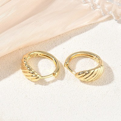 Brass Hoop Earrings KK-CBA30C7-32G-1