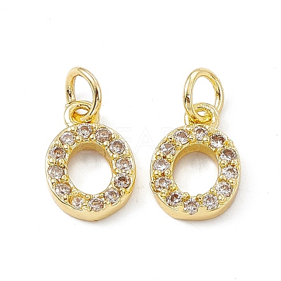 Real 18K Gold Plated Brass Micro Pave Clear Cubic Zirconia Charms KK-E068-VB452-O-1