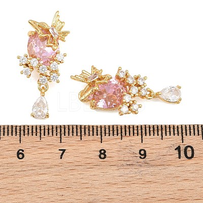 Brass Micro Pave Cubic Zirconia Pendants CU-CBA7392-07G-02-1