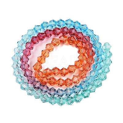Gradient Color Baking Paint Glass Bead Strands LS-DGLA-A039-T4mm-A017-1
