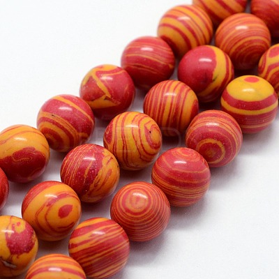 Synthetic Malachite Beads Strands G-I199-32-10mm-1