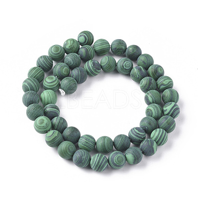 Synthetic Malachite Beads Strands G-F668-19-6mm-1