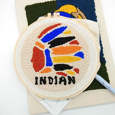 Indian Punch Embroidery Supplies Kit DIY-H155-04-1