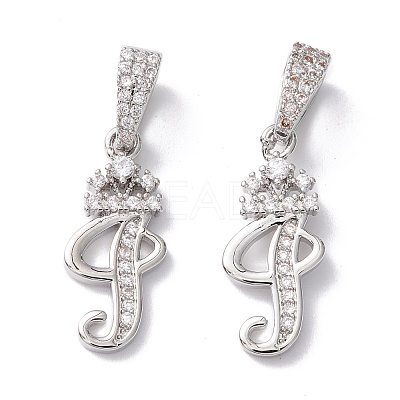 Eco-Friendly Brass Micro Pave Cubic Zirconia Pendants KK-K265-01P-I-1