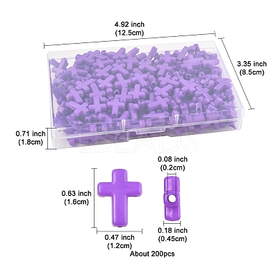 200Pcs Opaque Acrylic Beads SACR-FS0001-39D-1