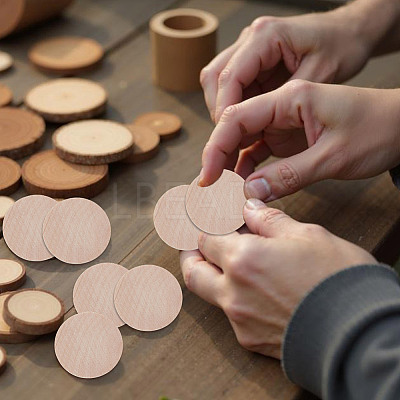 Unfinished Wooden Flat Round Cutouts WOOD-WH0050-042A-1