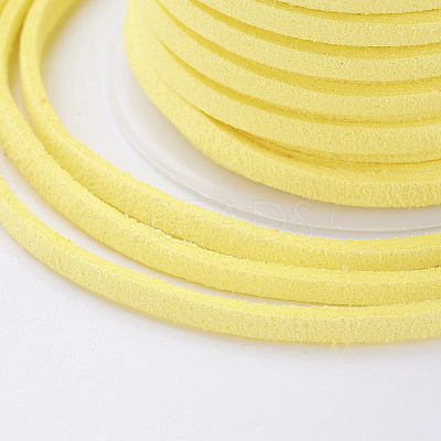 3x1.5mm Yellow Flat Faux Suede Cord X-LW-R003-38-1