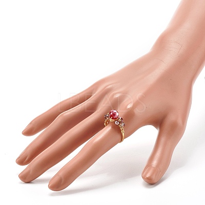 Electroplate Faceted Glass Beads Finger Rings X1-RJEW-TA00014-1