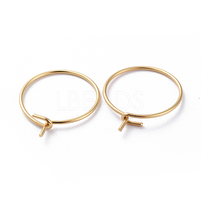 316 Surgical Stainless Steel Hoop Earring Findings STAS-J025-01F-G02-1