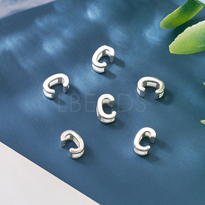 6Pcs 925 Sterling Silver Hollow Initial Beads STER-TA0001-53C-1