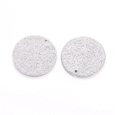 Tarnish Resistant 304 Stainless Steel Textured Pendants LS-STAS-I098-01-25mm-P-1