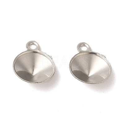 304 Stainless Steel Pendant Pointed Back Rhinestone Settings STAS-U025-05A-P-1