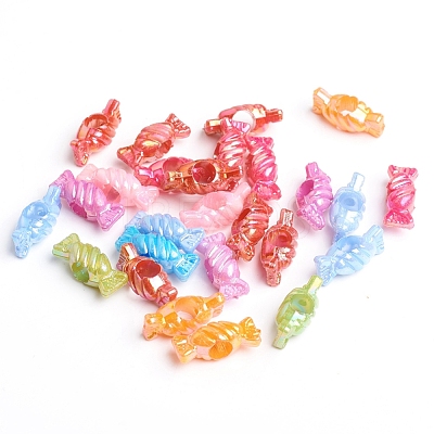 Plating Acrylic Beads X-PPDL045Y-1