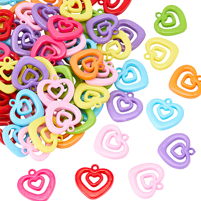 80Pcs Opaque Acrylic Pendants SACR-SP0001-33-1