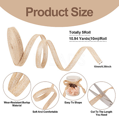 10M Braided Burlap Ribbon OCOR-TAC0015-13A-1