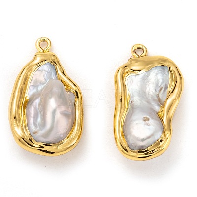 Natural Baroque Pearl Pendants KK-H745-02G-1