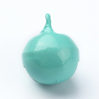 Baking Paint Brass Bell Pendants KK-WH0044-35A-1