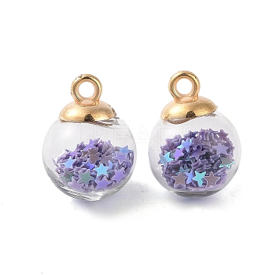 Glass Round Pendants GLAA-P063-01G-13-1
